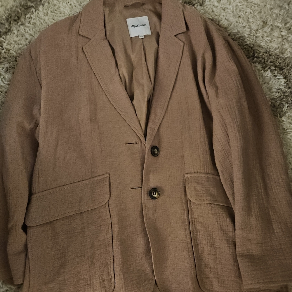 Madewell Blazer Jacket in Dusty Rose Brown